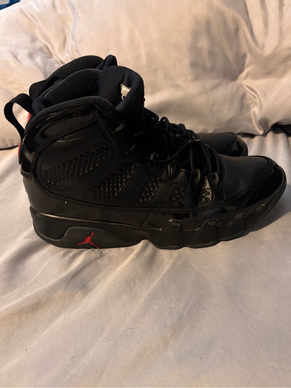 Jordan Black Retro High-Top Sneakers with Red Jumpman